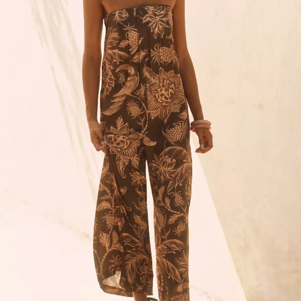 Farm Rio x Anthropologie Strapless Waistless Jumpsuit NWT